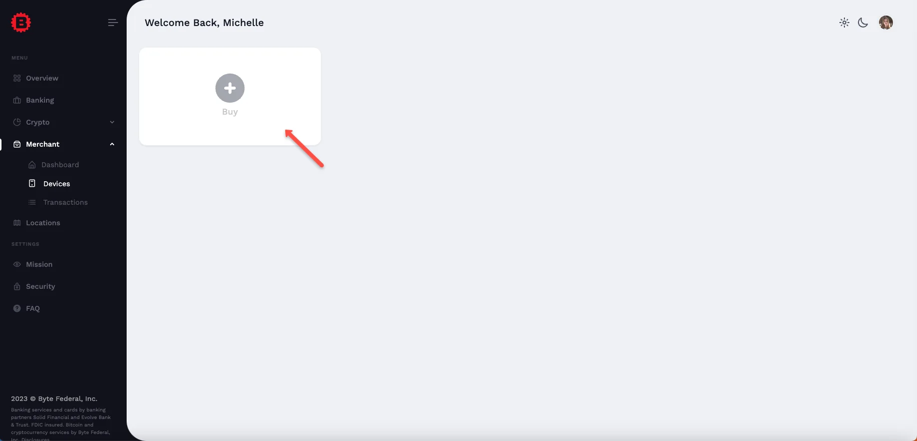 ByteConnect devices management page